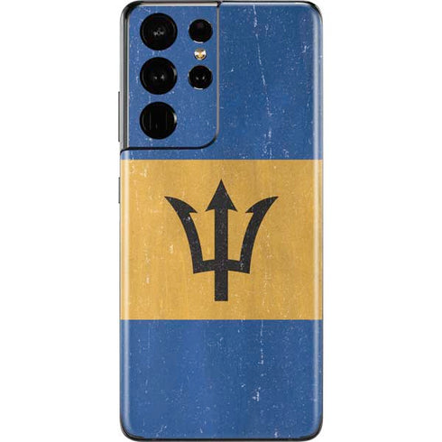 Barbados Flag Distressed Galaxy S21 Ultra 5G Skin