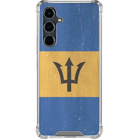 Barbados Flag Distressed Galaxy S23 FE Clear Case