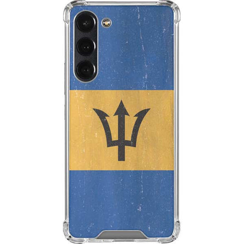 Barbados Flag Distressed Galaxy S23 Plus Clear Case