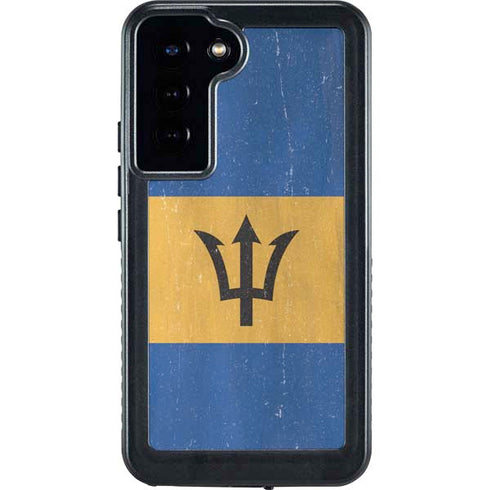Barbados Flag Distressed Galaxy S23 Plus Waterproof Case