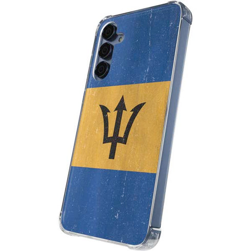 Barbados Flag Distressed Galaxy S24 Clear Case