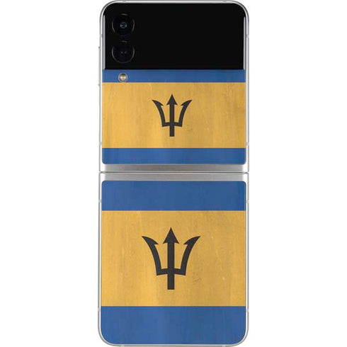 Barbados Flag Distressed Galaxy Z Flip4 5G Skin