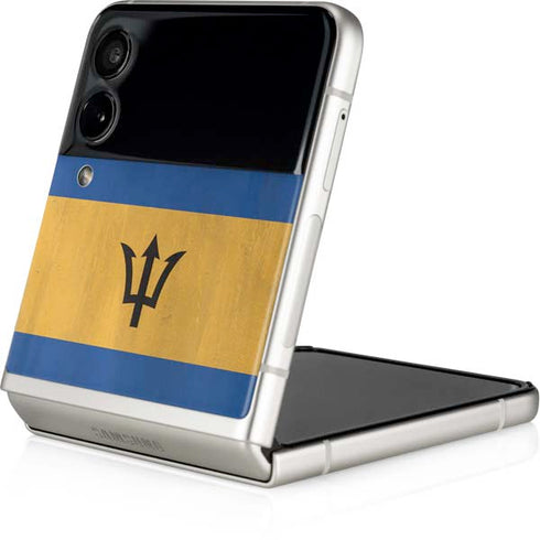 Barbados Flag Distressed Galaxy Z Flip4 5G Skin