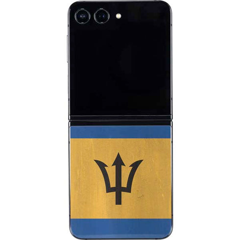 Barbados Flag Distressed Galaxy Z Flip5 5G Skin