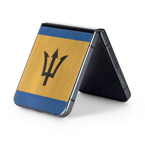 Barbados Flag Distressed Galaxy Z Flip5 5G Skin