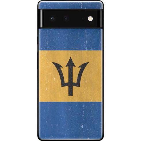 Barbados Flag Distressed Google Pixel 6 Skin