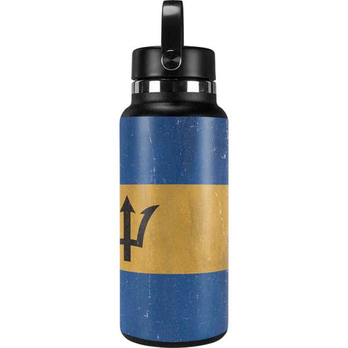 Barbados Flag Distressed Hydro Flask 32oz Wide Mouth Skin