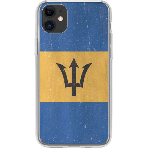 Barbados Flag Distressed iPhone 11 Clear Case