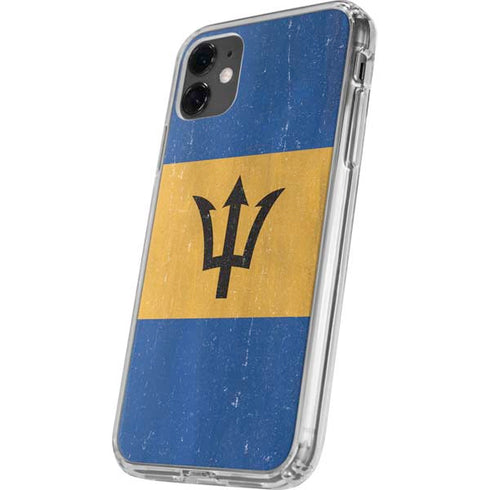 Barbados Flag Distressed iPhone 11 Clear Case