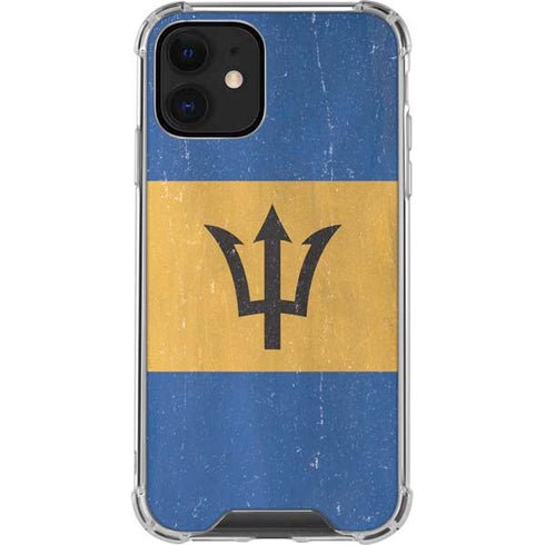 Barbados Flag Distressed iPhone 12 Clear Case
