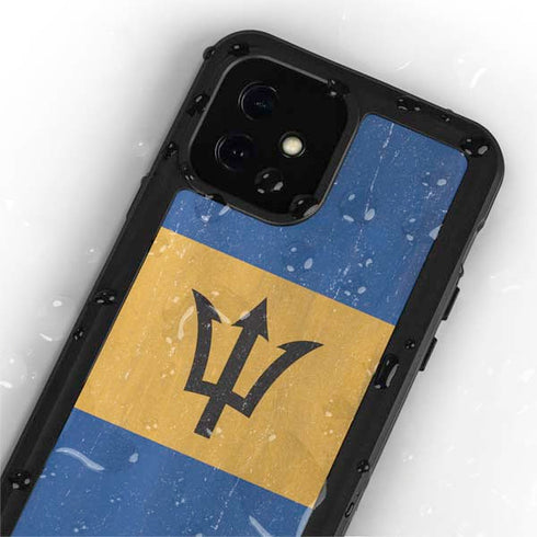 Barbados Flag Distressed iPhone 12 Mini Waterproof Case