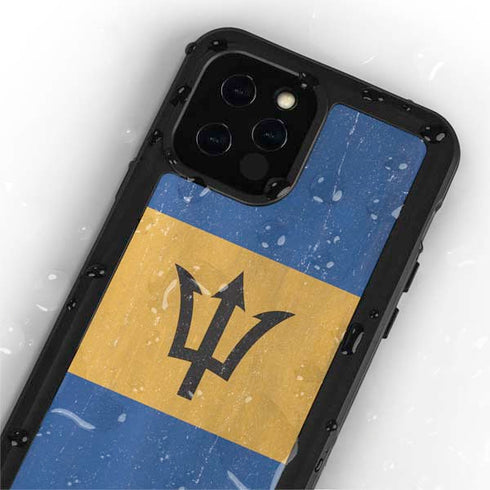 Barbados Flag Distressed iPhone 12 Pro Waterproof Case