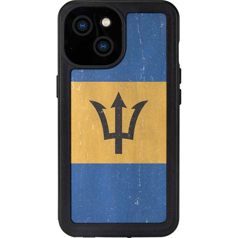 Barbados Flag Distressed iPhone 13 Mini Waterproof Case