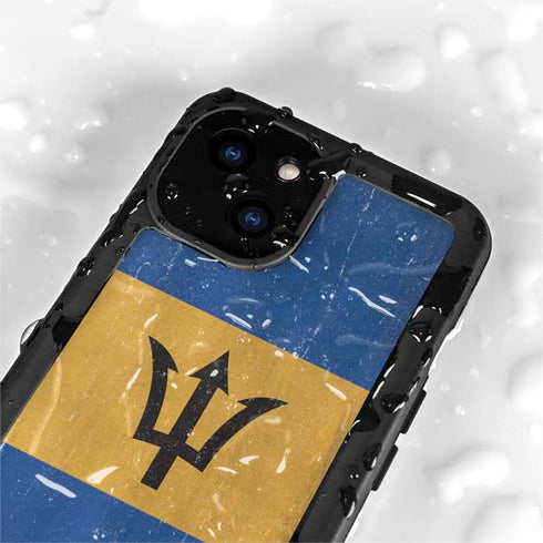 Barbados Flag Distressed iPhone 13 Mini Waterproof Case