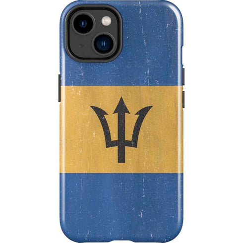 Barbados Flag Distressed iPhone 14 Plus Impact Case