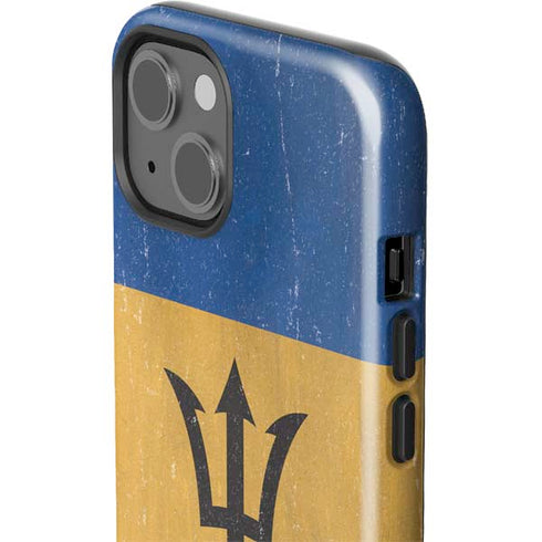 Barbados Flag Distressed iPhone 15 Plus Impact Case