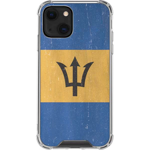 Barbados Flag Distressed iPhone 15 Plus Clear Case