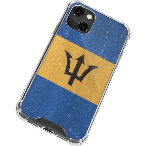 Barbados Flag Distressed iPhone 15 Plus Clear Case