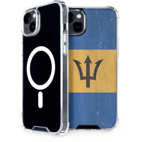 Barbados Flag Distressed iPhone 15 Plus MagSafe Case