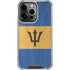 Barbados Flag Distressed iPhone 15 Pro Clear Case