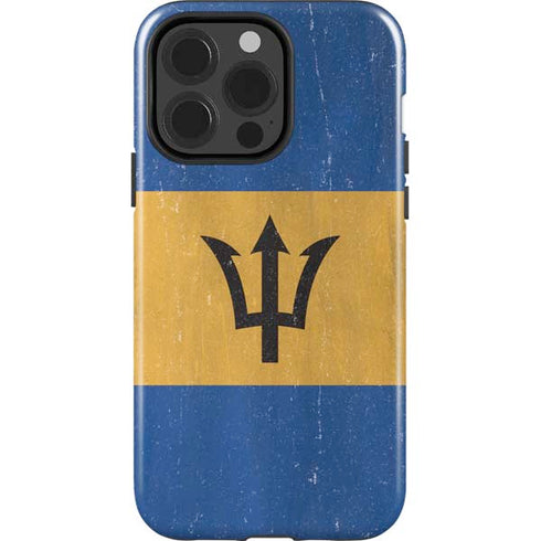 Barbados Flag Distressed iPhone 14 Pro Impact Case