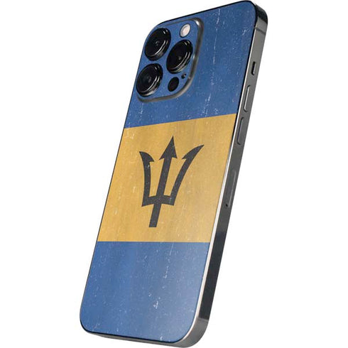 Barbados Flag Distressed iPhone 15 Pro Skin