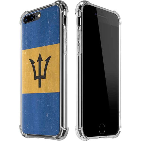 Barbados Flag Distressed iPhone 7/8 Plus Clear Case