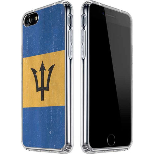 Barbados Flag Distressed iPhone SE (2nd & 3rd Gen) Clear Case