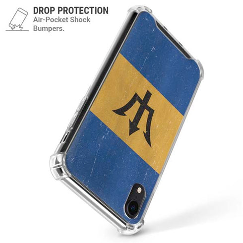 Barbados Flag Distressed iPhone XR Clear Case