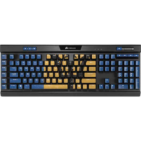 Barbados Flag Distressed K95 RGB PLATINUM Mechanical Gaming Keyboard Skin