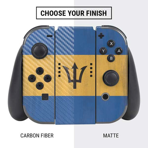 Barbados Flag Distressed Nintendo Switch Bundle Skin