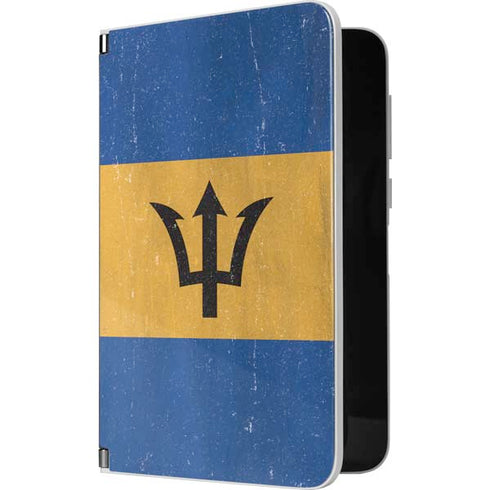 Barbados Flag Distressed Surface Duo Skin