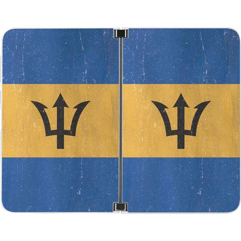 Barbados Flag Distressed Surface Duo Skin