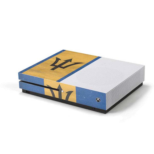 Barbados Flag Distressed Xbox One S Console Skin