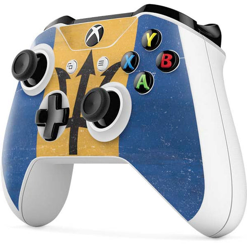 Barbados Flag Distressed Xbox One S Controller Skin