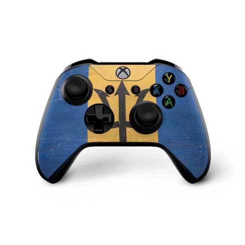 Barbados Flag Distressed Xbox One X Controller Skin