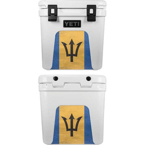 Barbados Flag Distressed YETI Roadie 24 Hard Cooler Skin