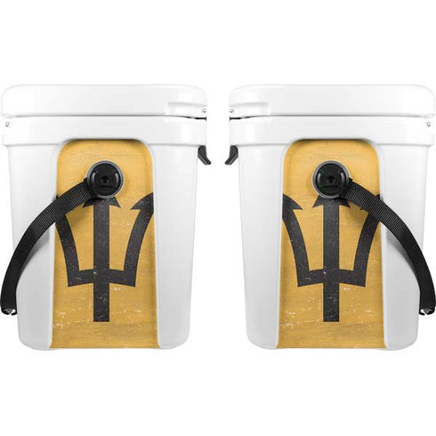 Barbados Flag Distressed YETI Roadie 24 Hard Cooler Skin