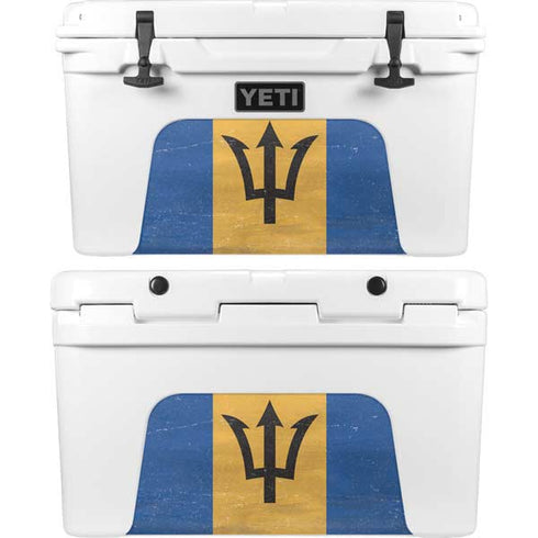 Barbados Flag Distressed YETI Tundra 45 Hard Cooler Skin