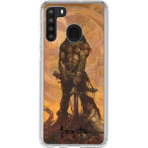 Frazetta Barbarian Galaxy A21 Clear Case