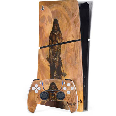 Barbarian by Frazetta PS5 Slim Digital Edition Console Skin