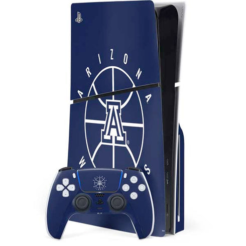 University of Arizona Basketball Mark Blue PS5 Slim Disk Bundle Skin
