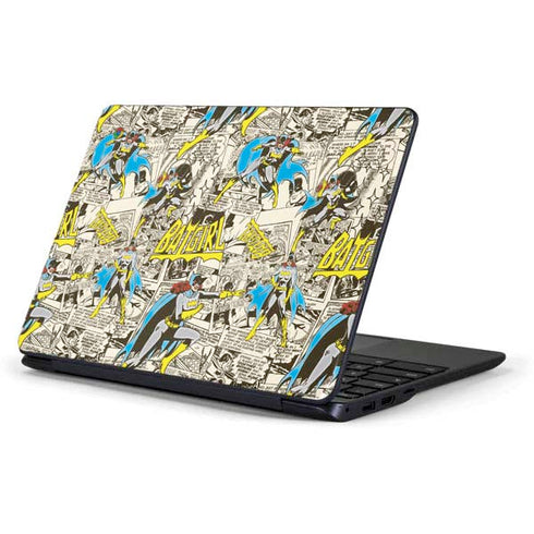 DC Comics Batman Batgirl Vintage Action pose pattern Samsung Chromebook Skin