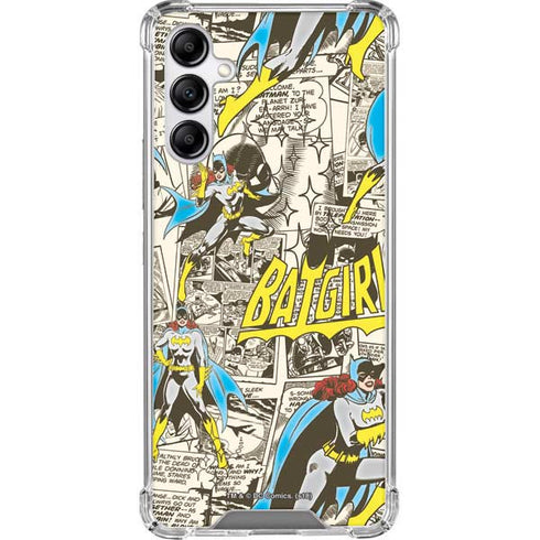 DC Comics Batman Batgirl Vintage Action pose pattern Galaxy A14 5G Clear Case
