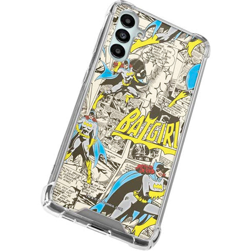 DC Comics Batman Batgirl Vintage Action pose pattern Galaxy A14 5G Clear Case