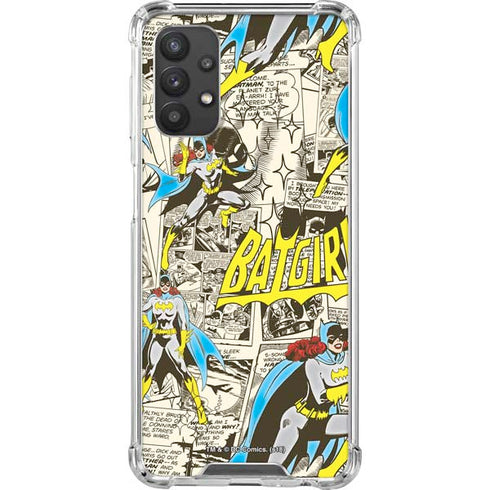 DC Comics Batman Batgirl Vintage Action pose pattern Galaxy A32 5G Clear Case