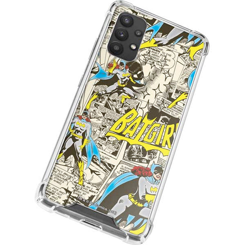 DC Comics Batman Batgirl Vintage Action pose pattern Galaxy A32 5G Clear Case