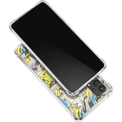 DC Comics Batman Batgirl Vintage Action pose pattern Galaxy A32 5G Clear Case
