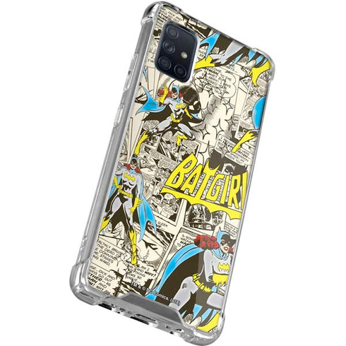 DC Comics Batman Batgirl Vintage Action pose pattern Galaxy A51 5G Clear Case