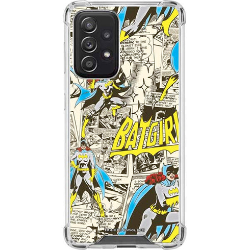 DC Comics Batman Batgirl Vintage Action pose pattern Galaxy A52 5G Clear Case